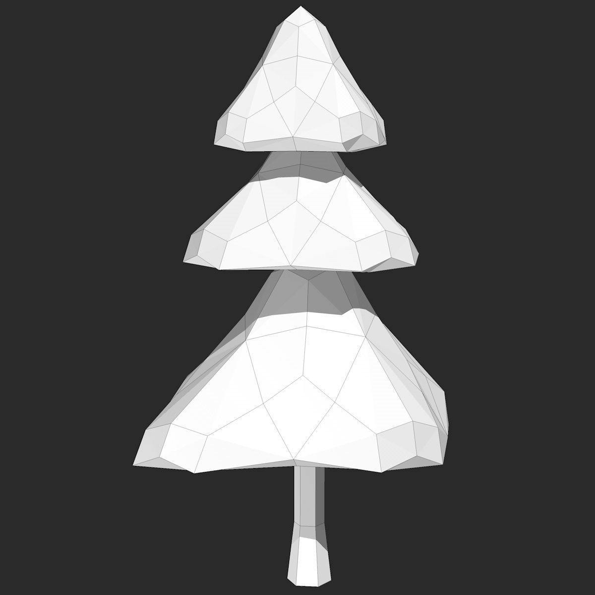 Cartoon Pine Tree Low-poly 3D model_7