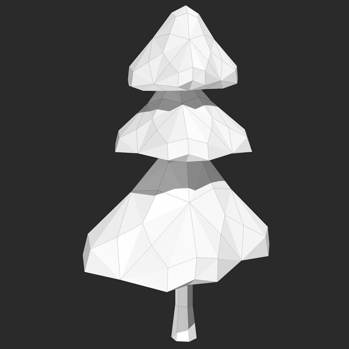 Cartoon Pine Tree Low-poly 3D model_8