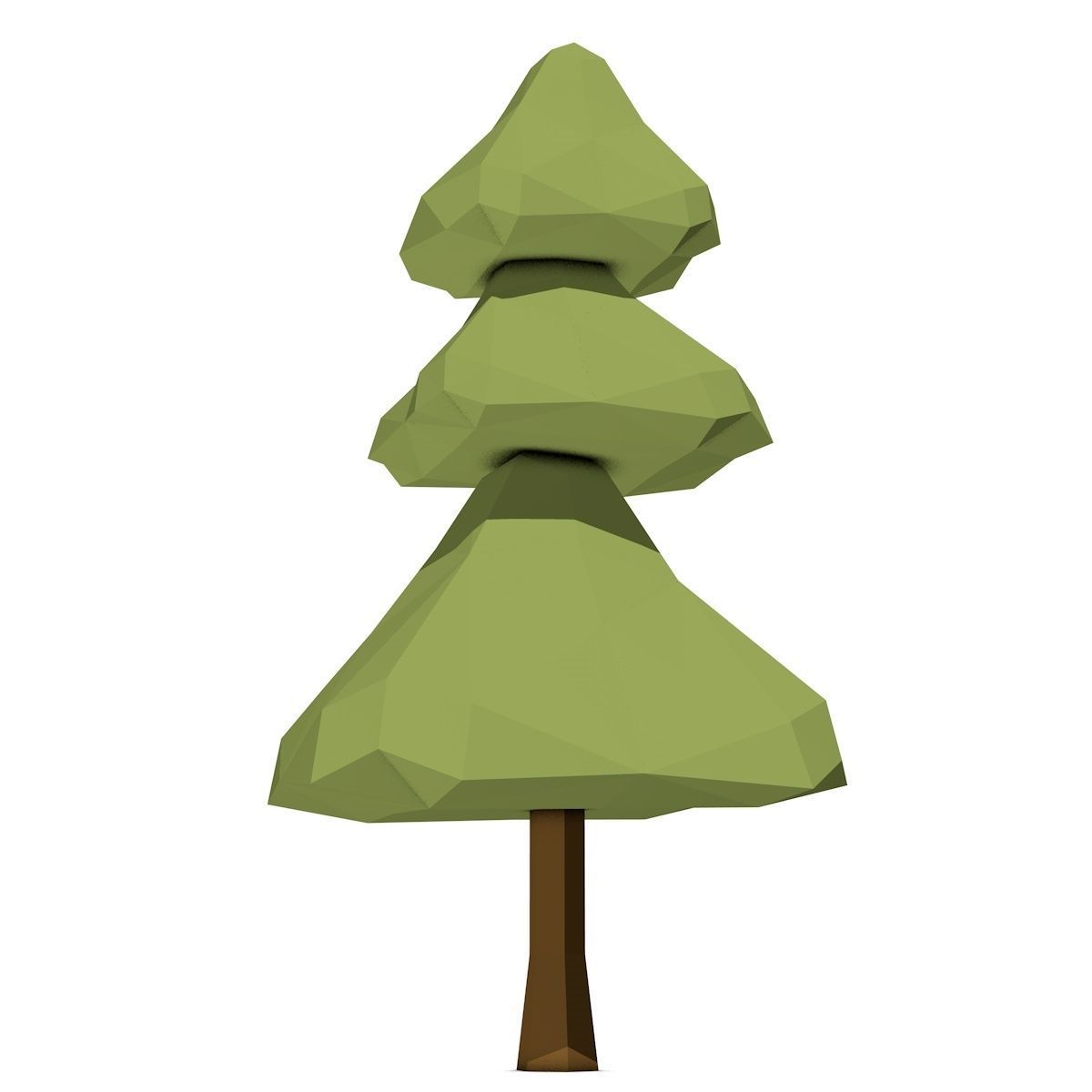 Cartoon Pine Tree Low-poly 3D model_1