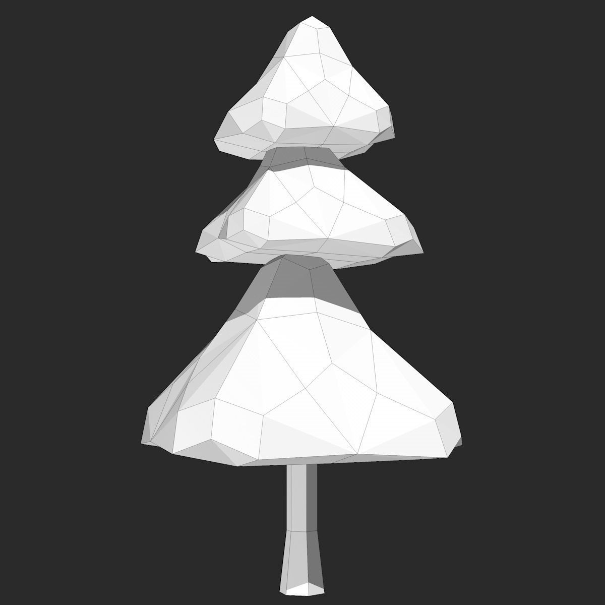 Cartoon Pine Tree Low-poly 3D model_6