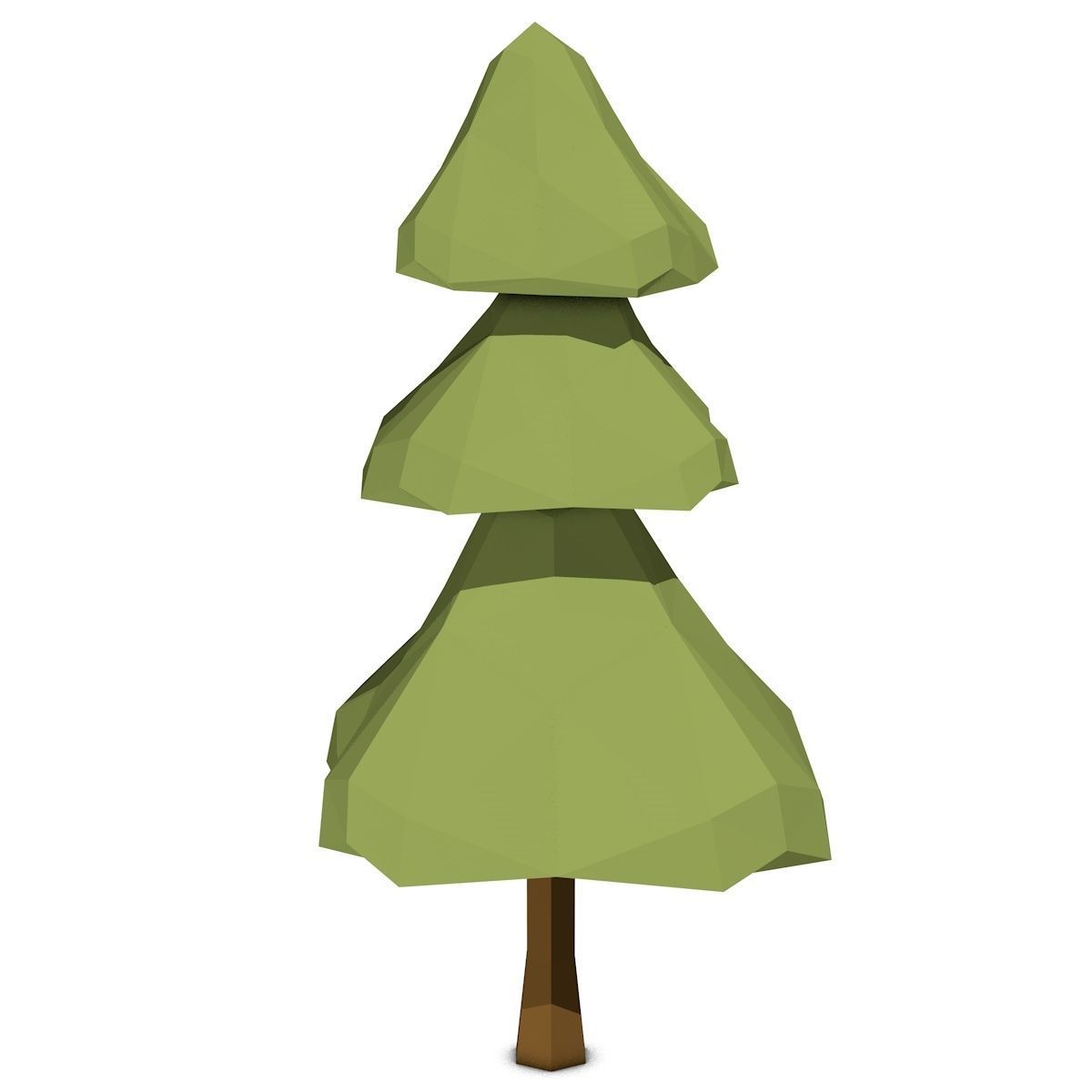Cartoon Pine Tree Low-poly 3D model_4