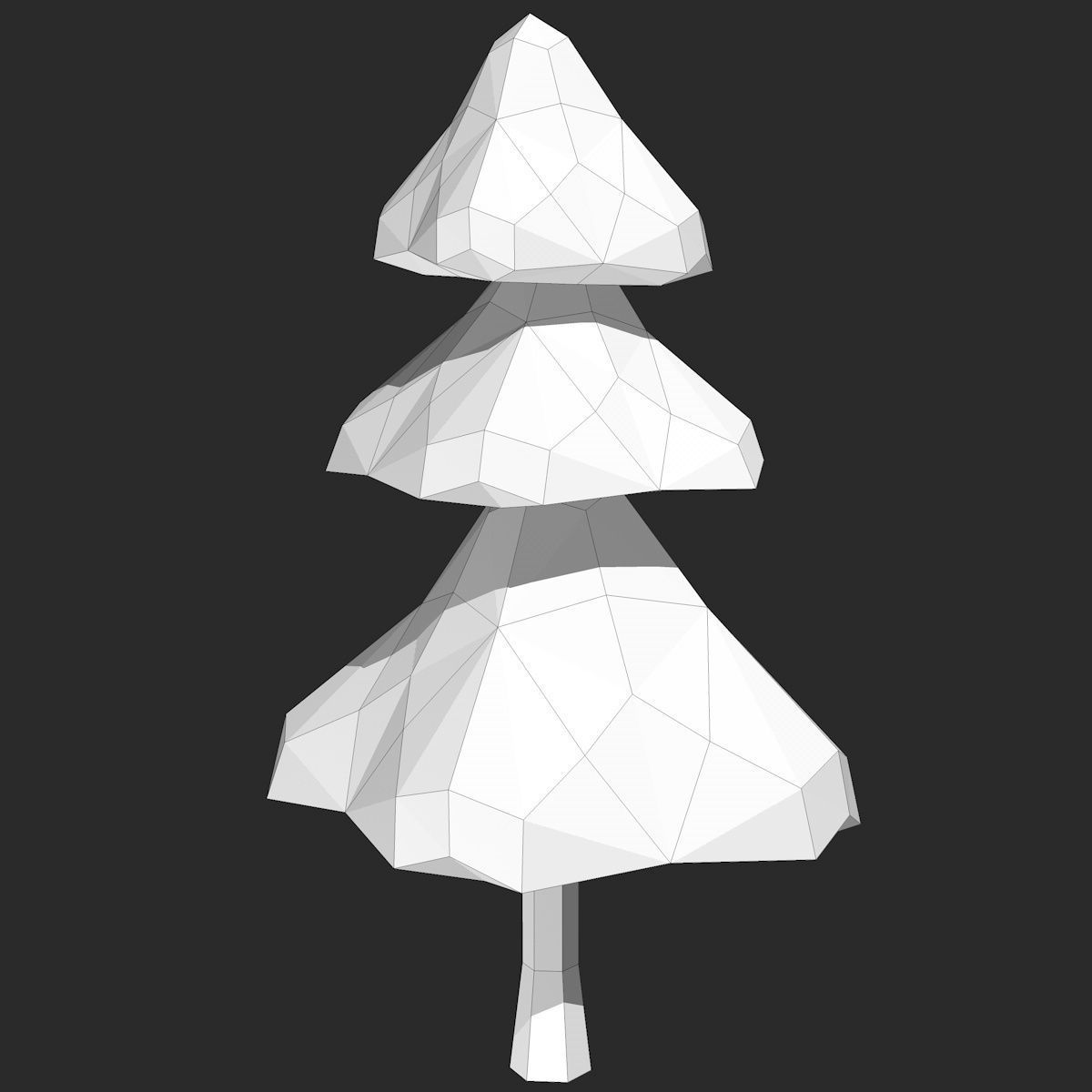 Cartoon Pine Tree Low-poly 3D model_5