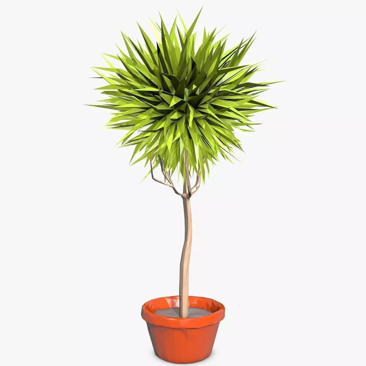 Cartoon Plant in a Pot Low-poly 3D model_0
