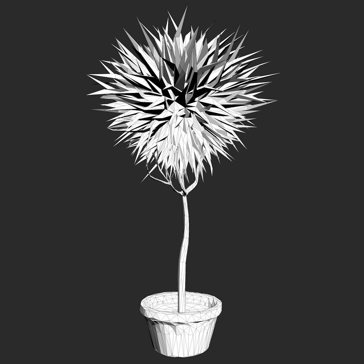 Cartoon Plant in a Pot Low-poly 3D model_6