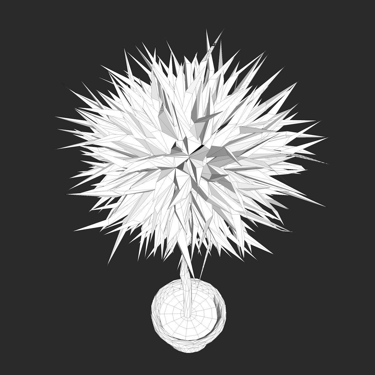 Cartoon Plant in a Pot Low-poly 3D model_5