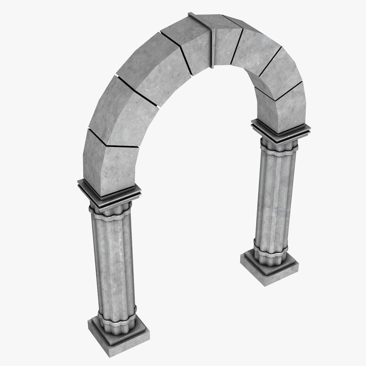 Stone Archway Low-poly 3D model_2
