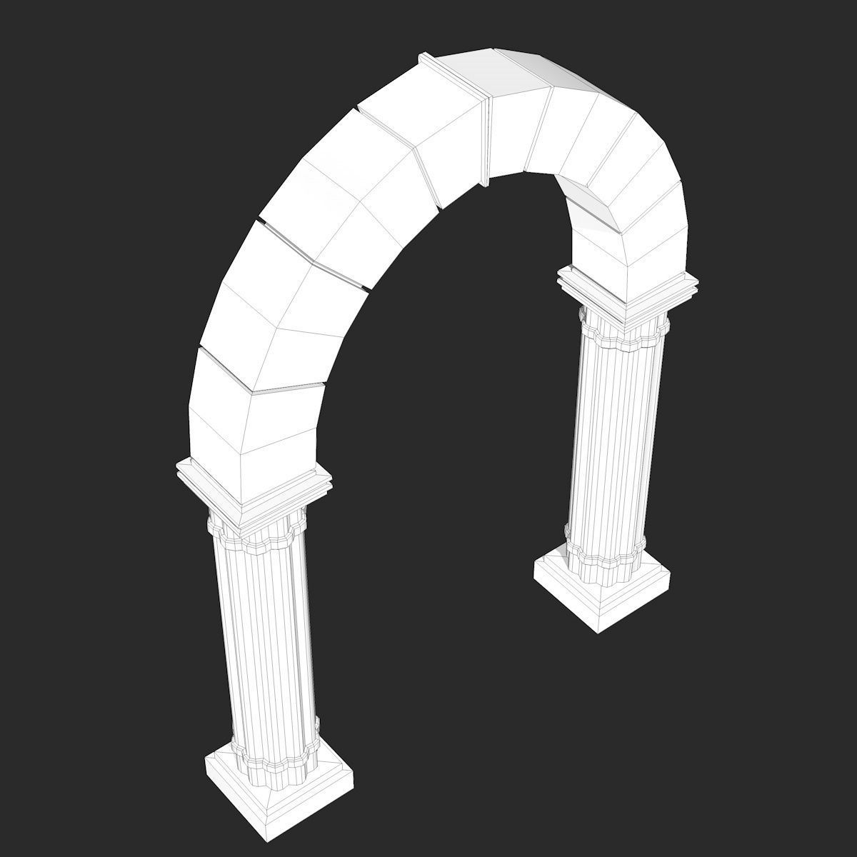 Stone Archway Low-poly 3D model_5