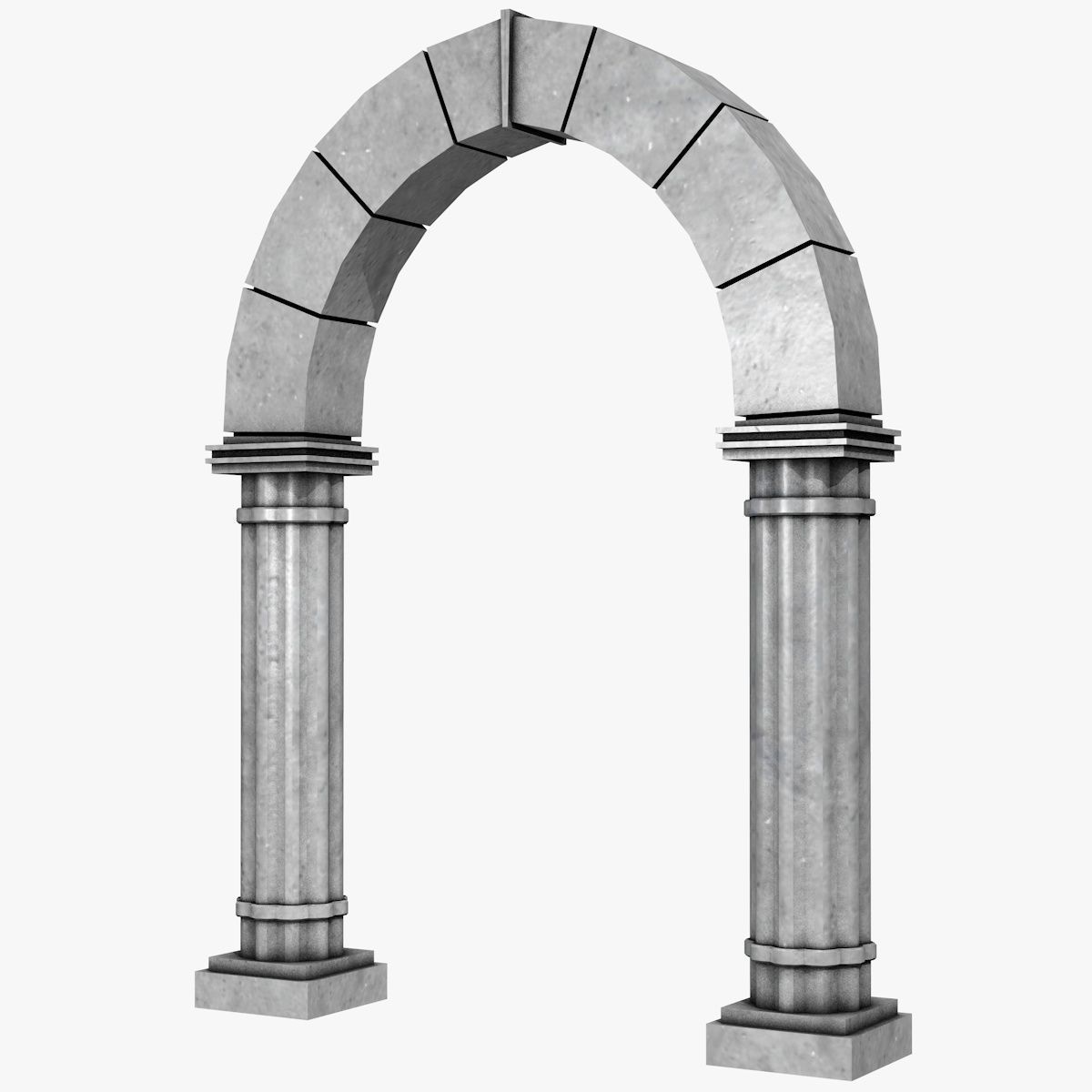 Stone Archway Low-poly 3D model_1