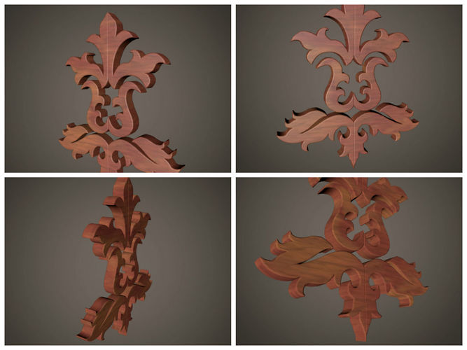 Wooden Sculptured Flower 3D model