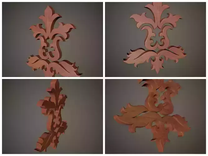Wooden Sculptured Flower 3D model