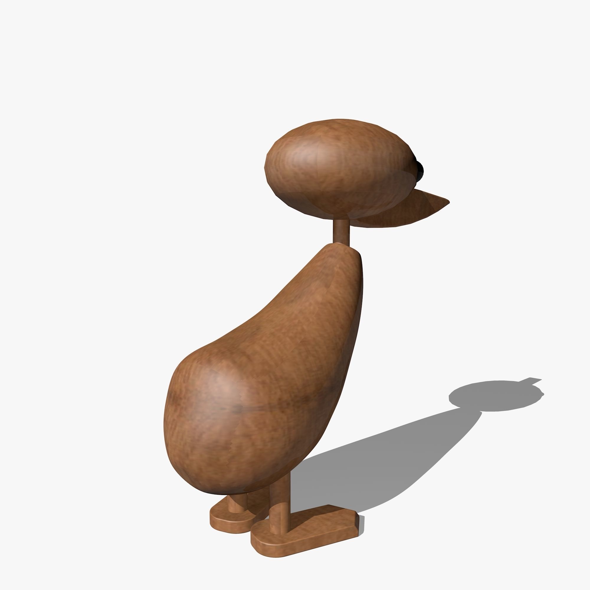 Wooden Toy Duck Low-poly 3D model_4