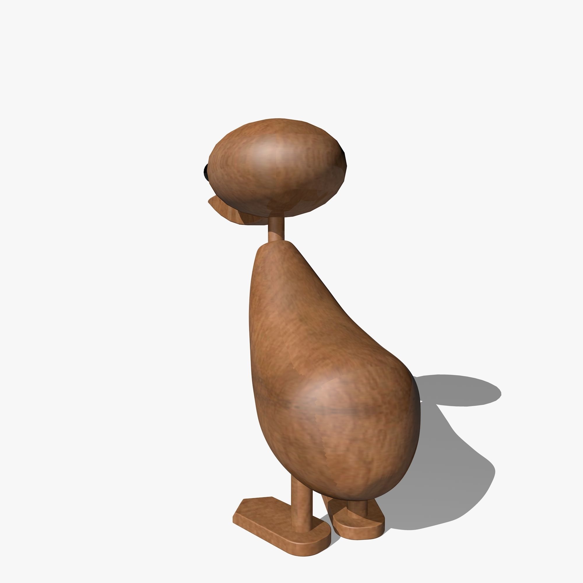 Wooden Toy Duck Low-poly 3D model_5