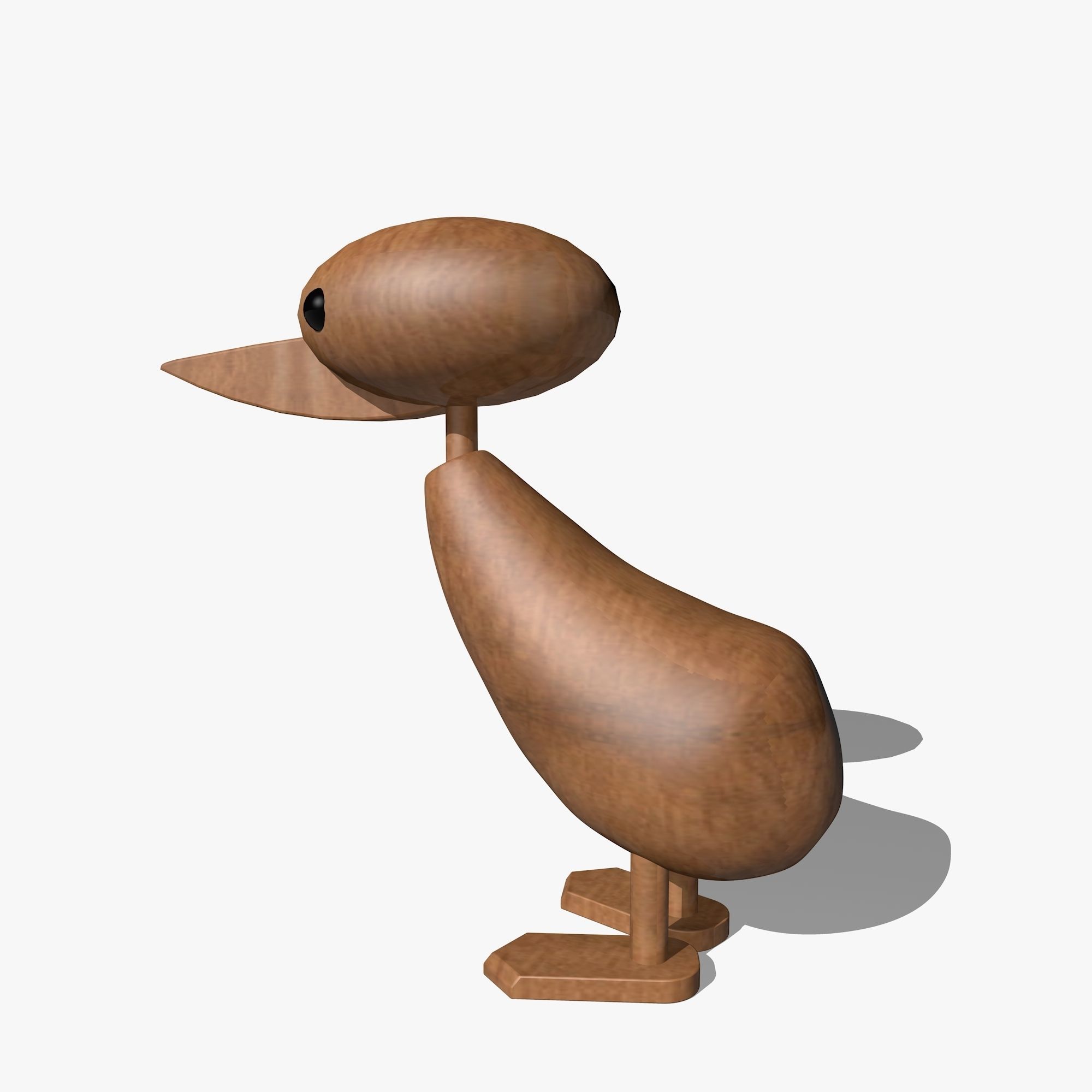 Wooden Toy Duck Low-poly 3D model_3