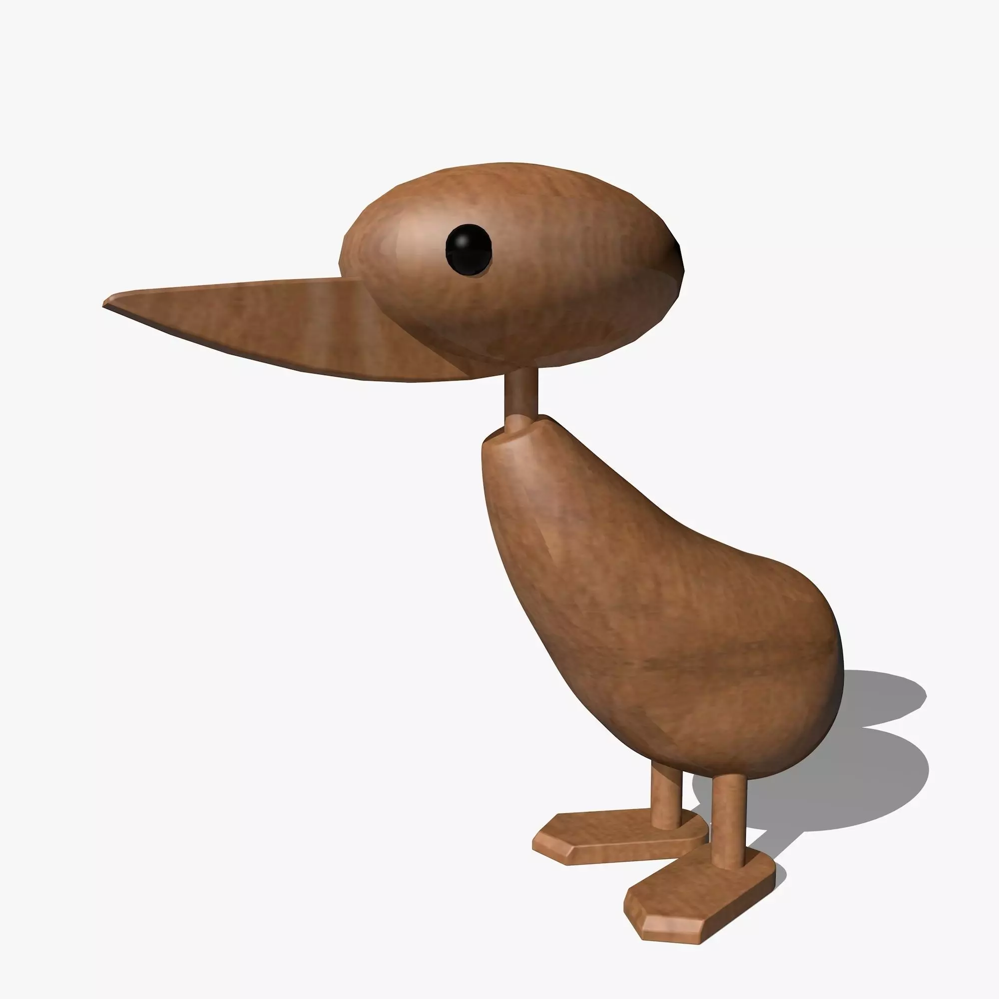 Wooden Toy Duck Low-poly 3D model_0
