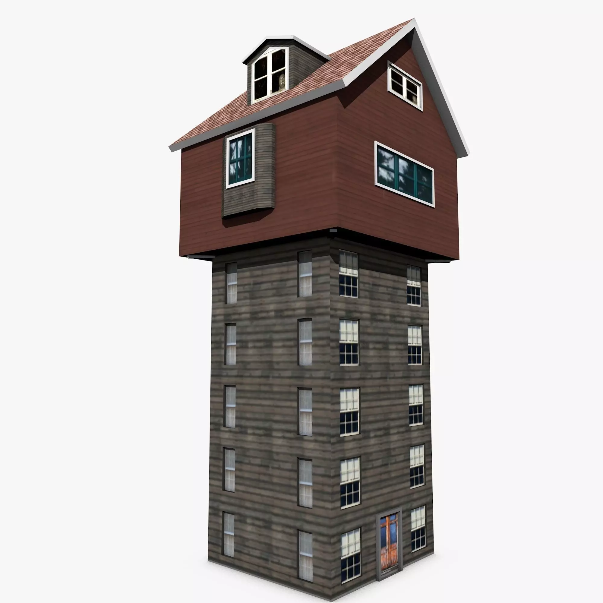 Wooden House Low-poly 3D model