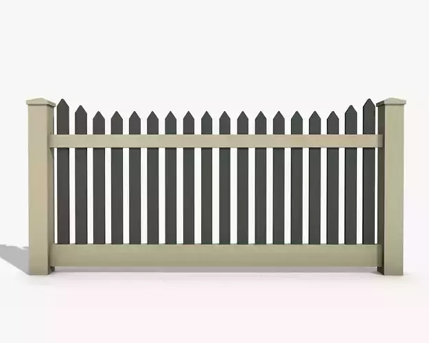 Wooden Fence Low-poly 3D model