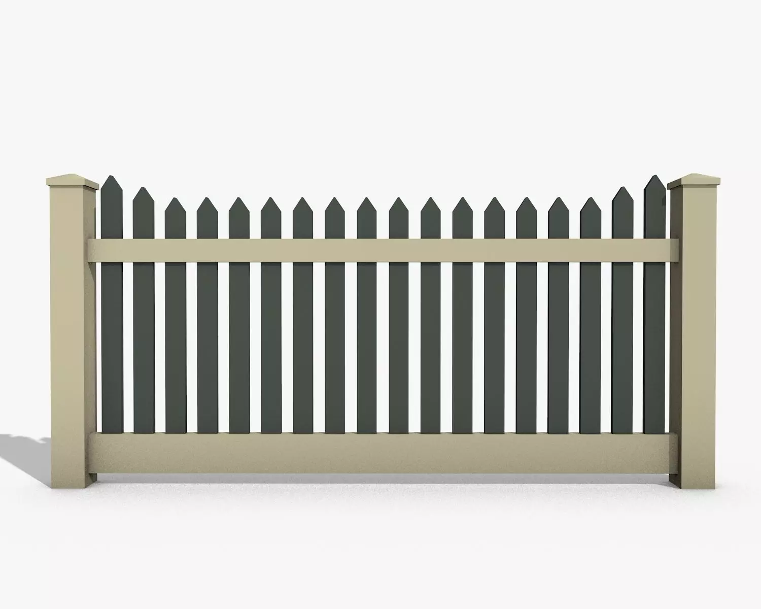 Wooden Fence Low-poly 3D model_0