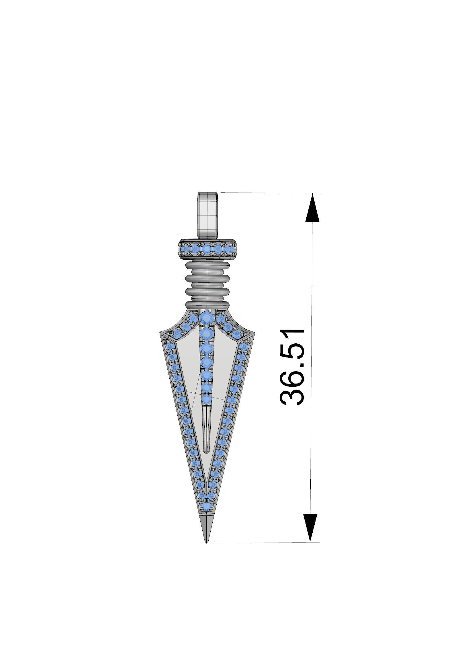 Arrowhead Pendant 1 3D print model_3