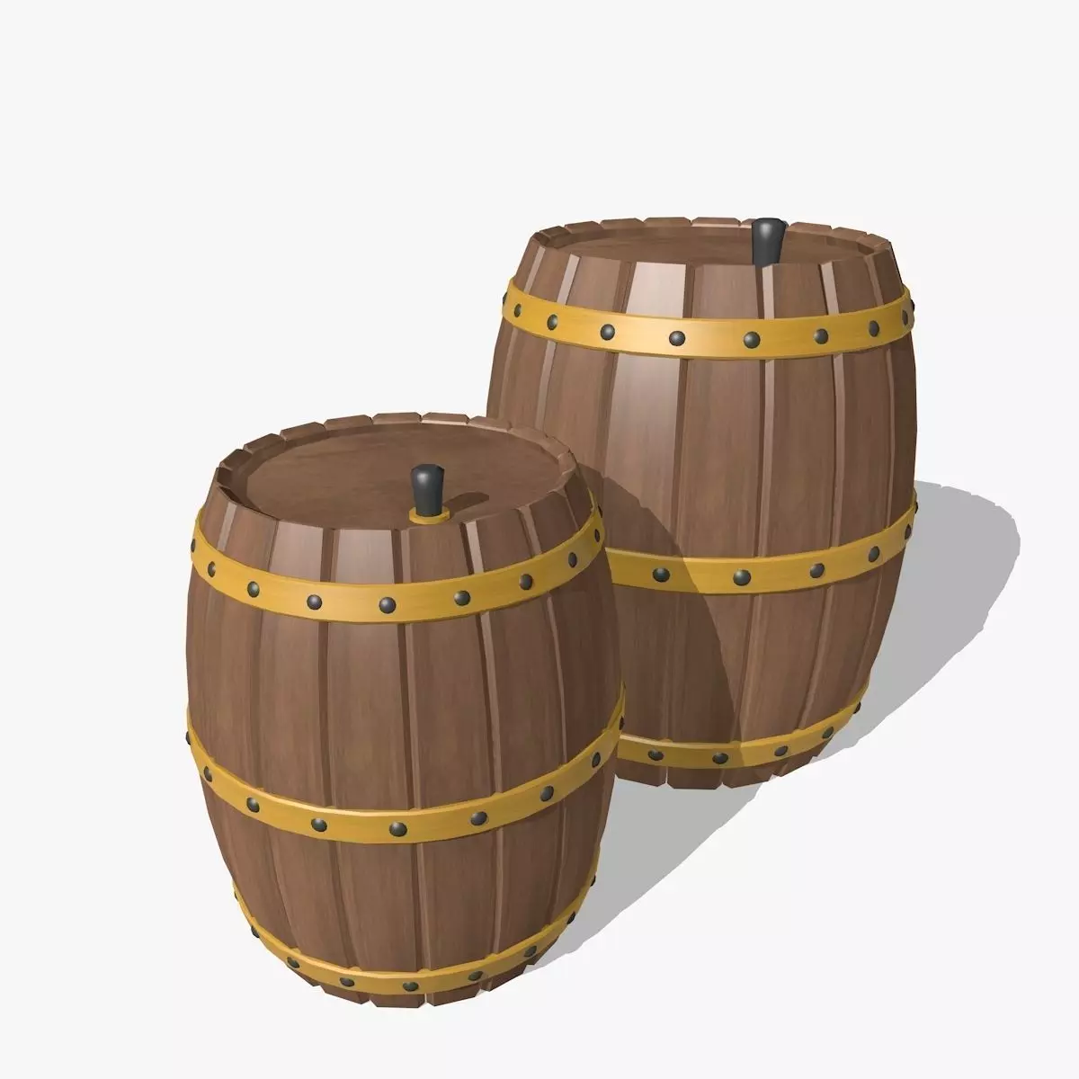 Wooden Barrel 3D model_0