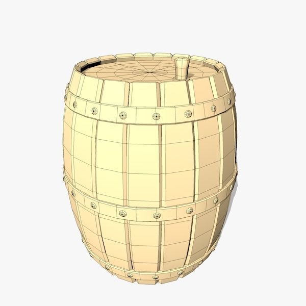 Wooden Barrel 3D model_7