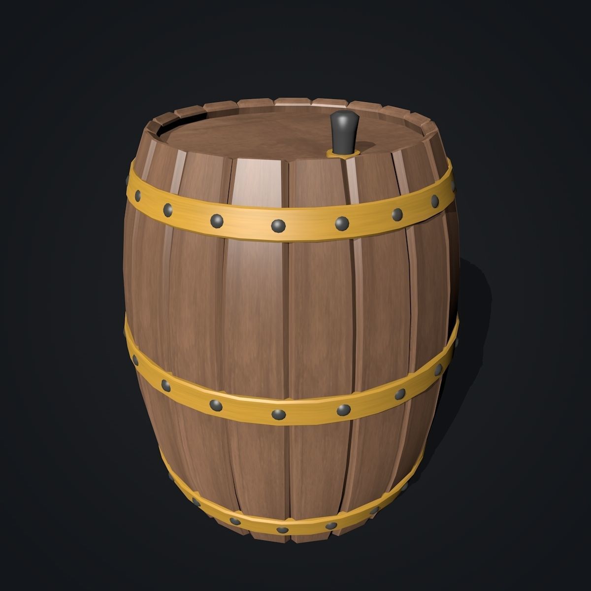 Wooden Barrel 3D model_4