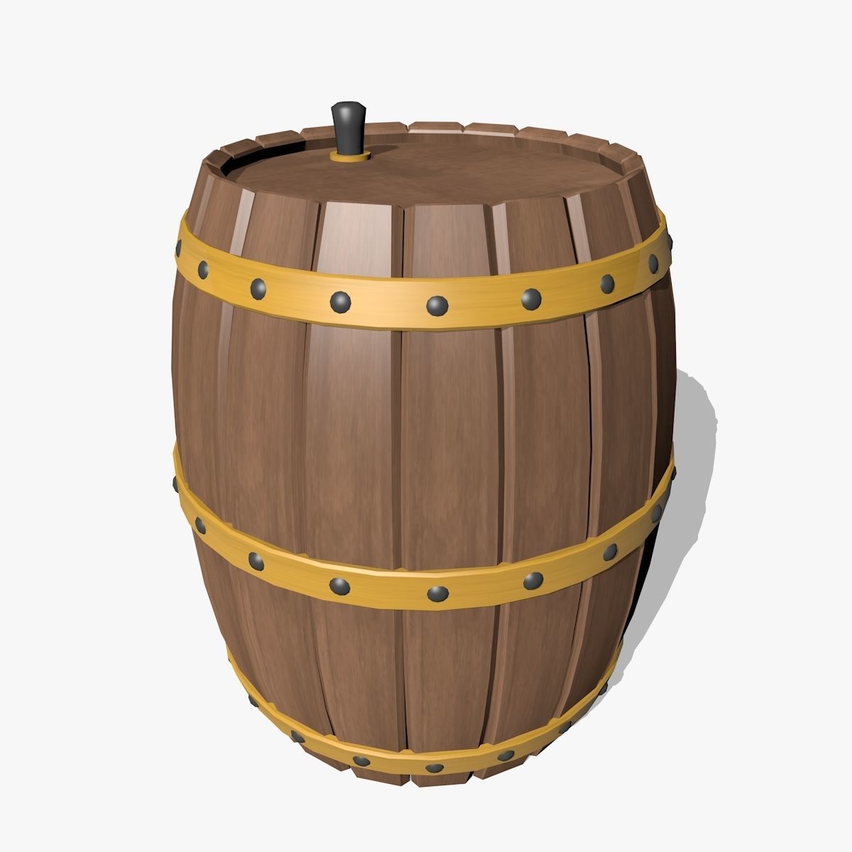 Wooden Barrel 3D model_1
