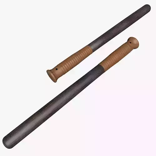 Truncheon two wooden bats 3D model