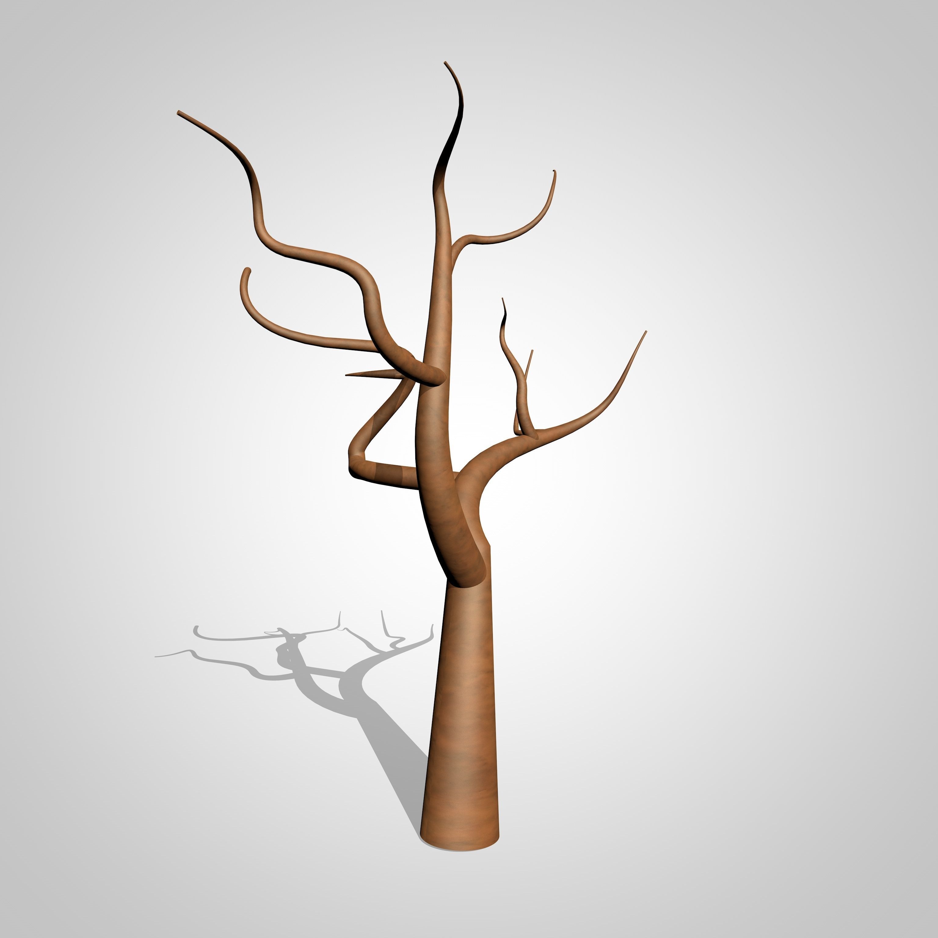 Cartoon Tree with no Leaves  3D model_3