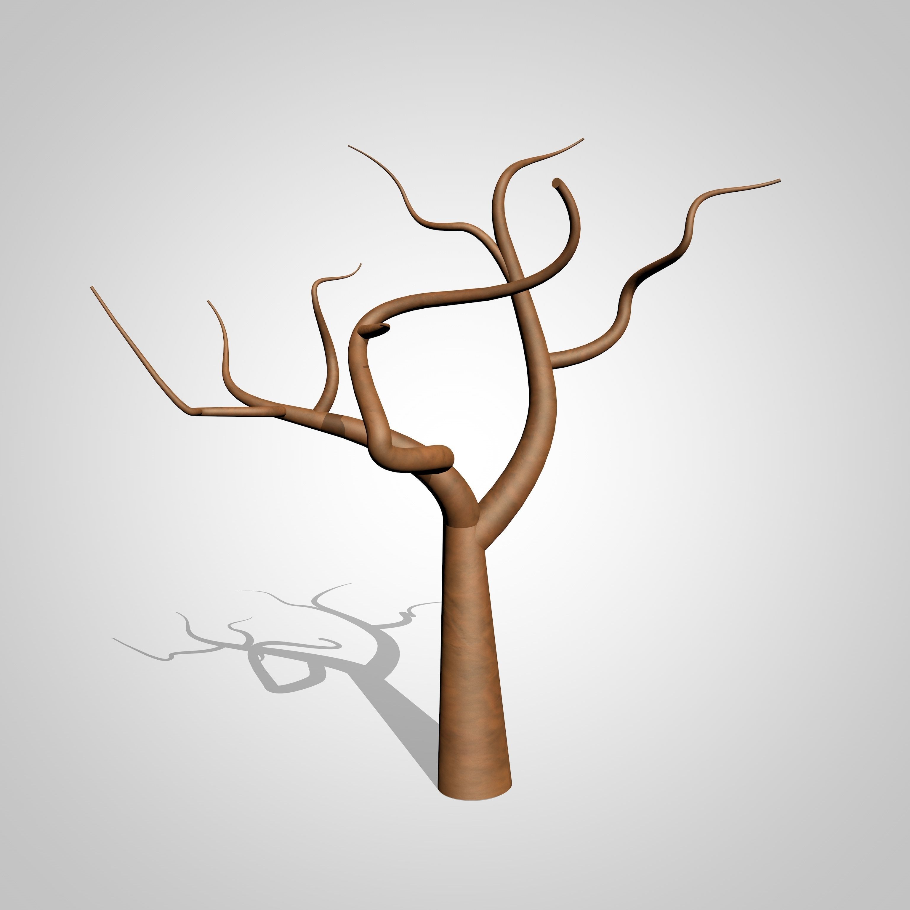 Cartoon Tree with no Leaves  3D model_1