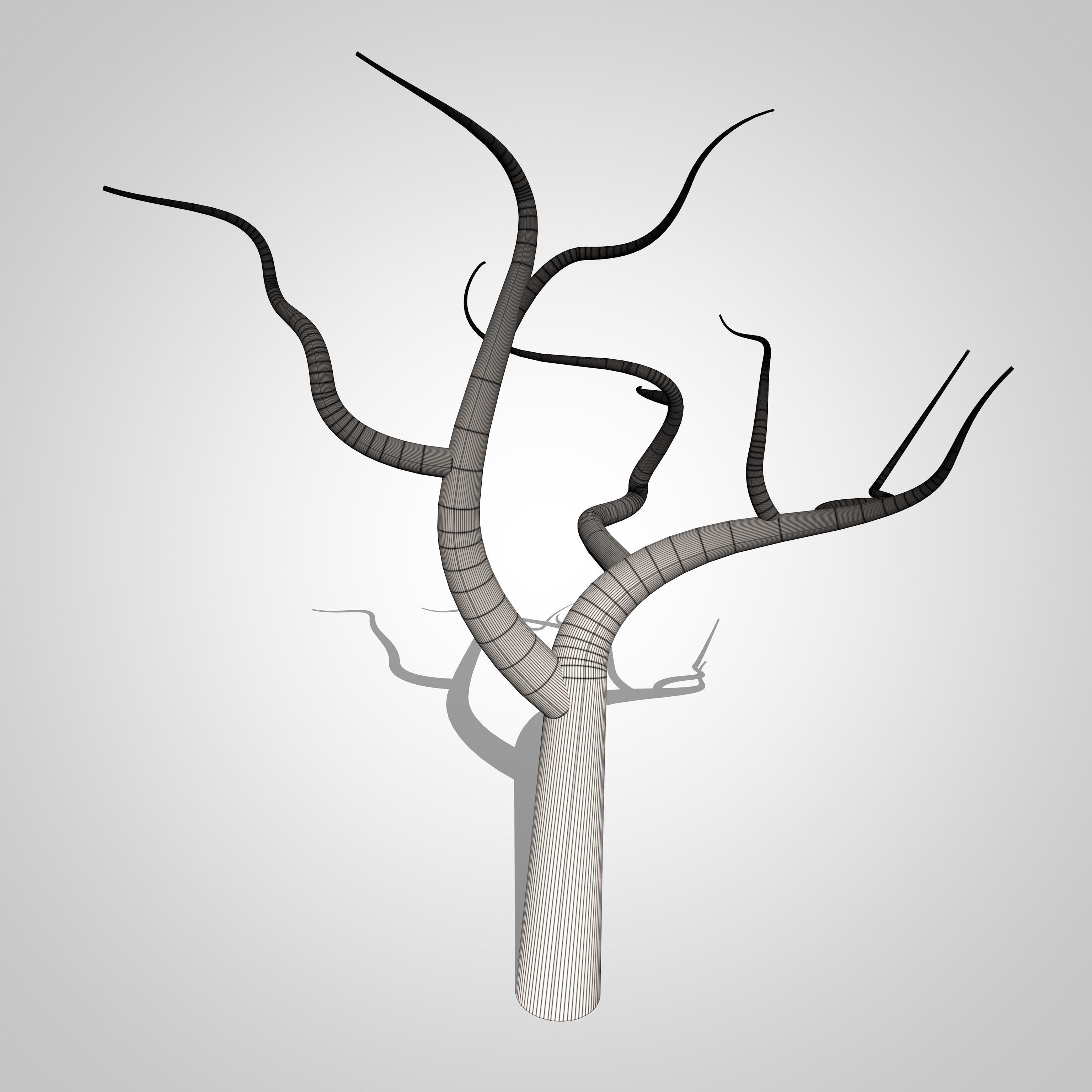 Cartoon Tree with no Leaves  3D model_7