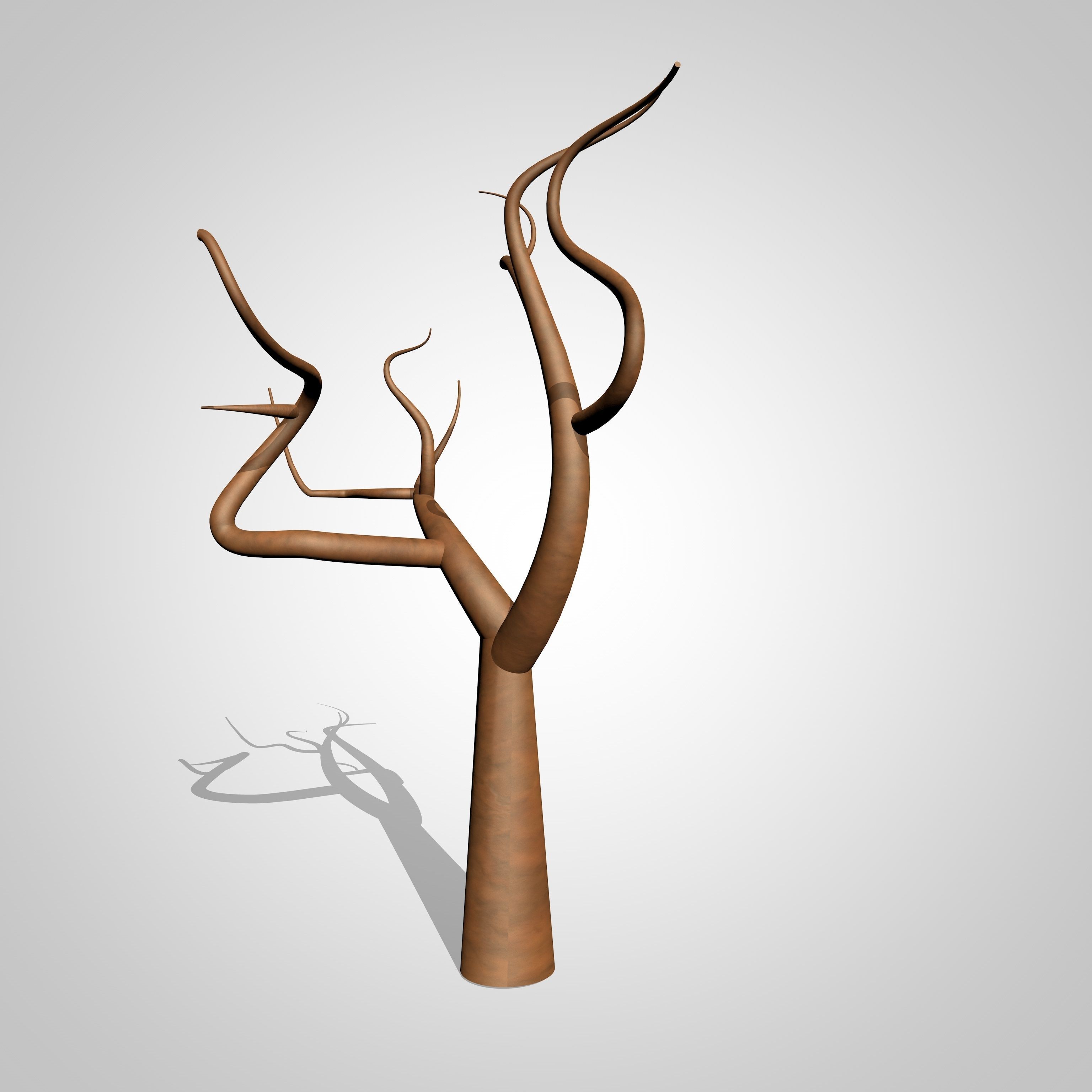 Cartoon Tree with no Leaves  3D model_4