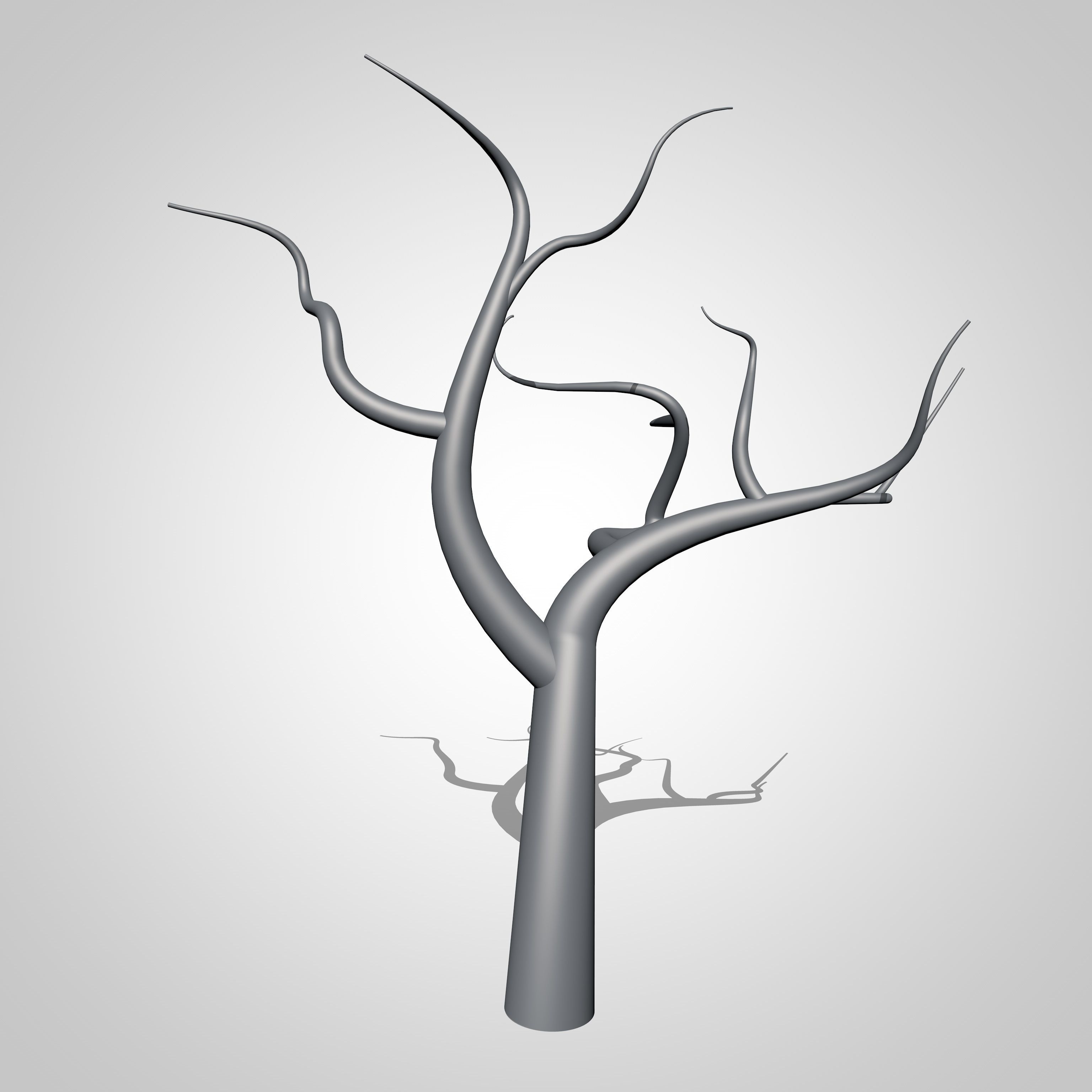Cartoon Tree with no Leaves  3D model_6