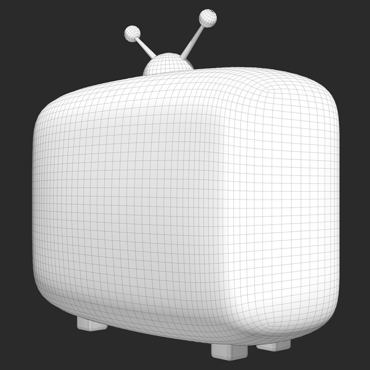 Cartoon TV 3D model_4