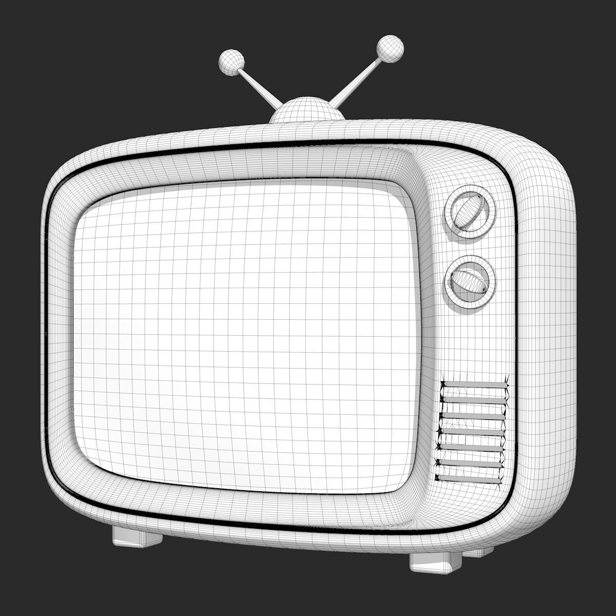 Cartoon TV 3D model_7