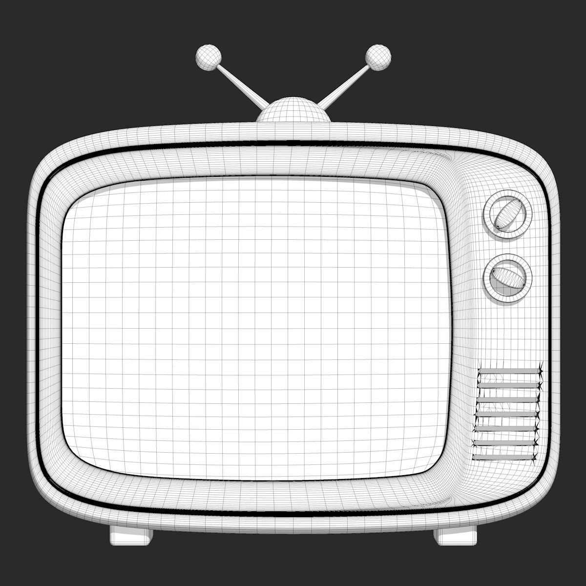 Cartoon TV 3D model_5