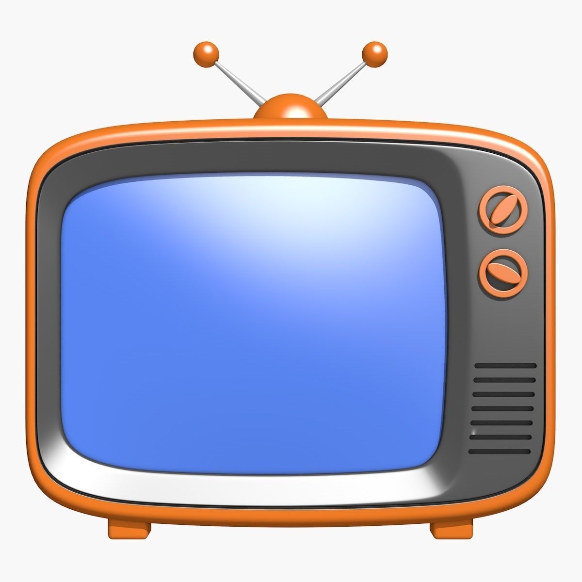 Cartoon TV 3D model_2