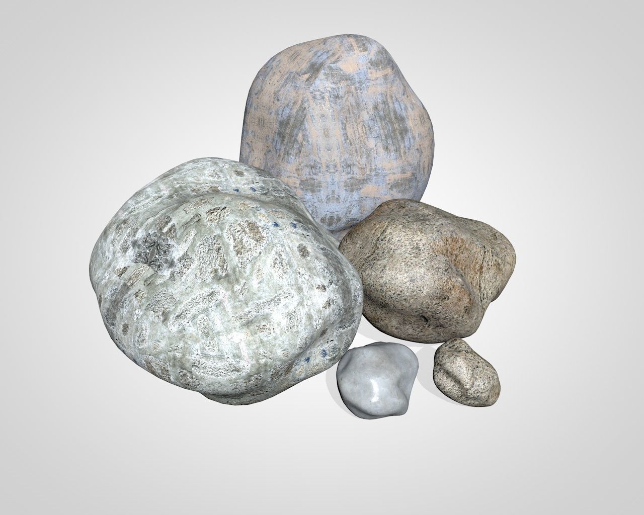 Stones rocks 3D model_2