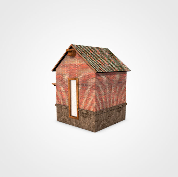 Residential House  Low-poly 3D model_3