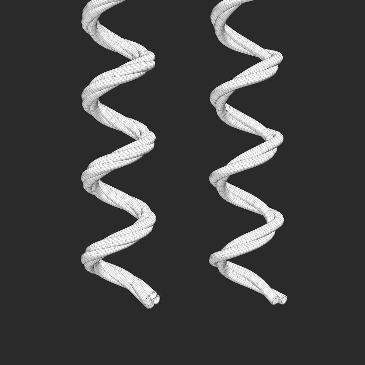 Spiral Rope Low-poly 3D model_5
