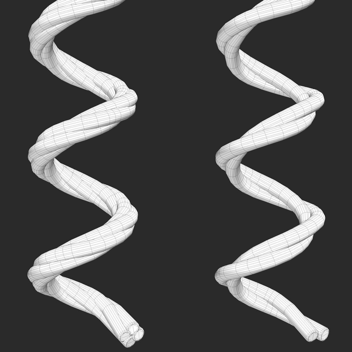 Spiral Rope Low-poly 3D model_6