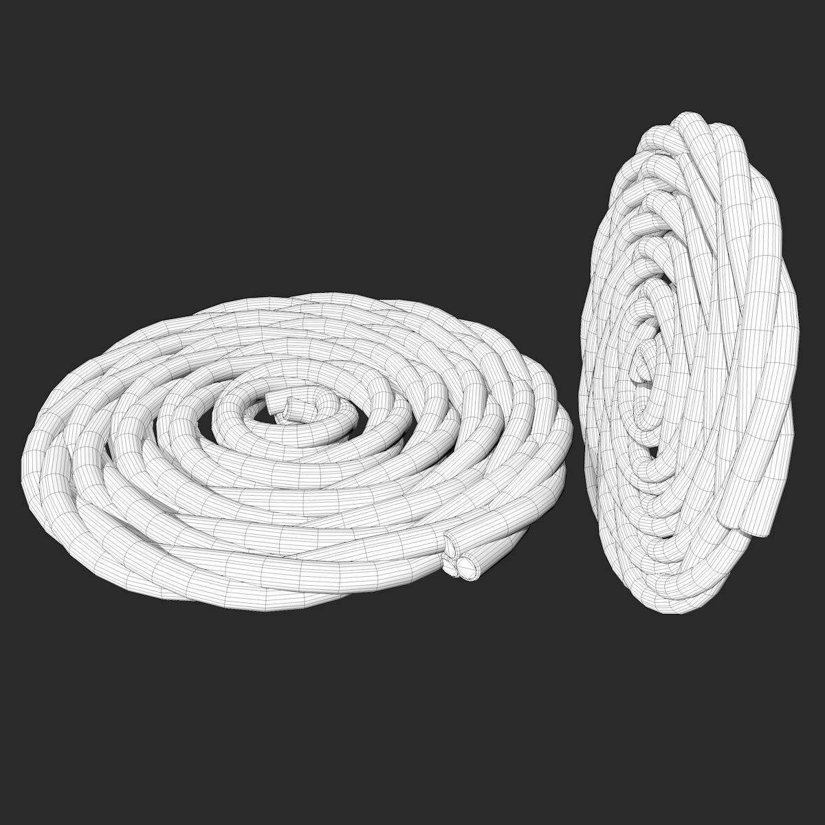 Folded Rope  Low-poly 3D model_2
