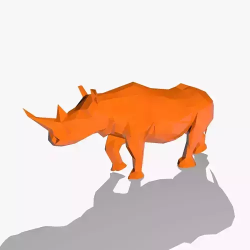 Rhino in Low Poly Style Low-poly 3D model