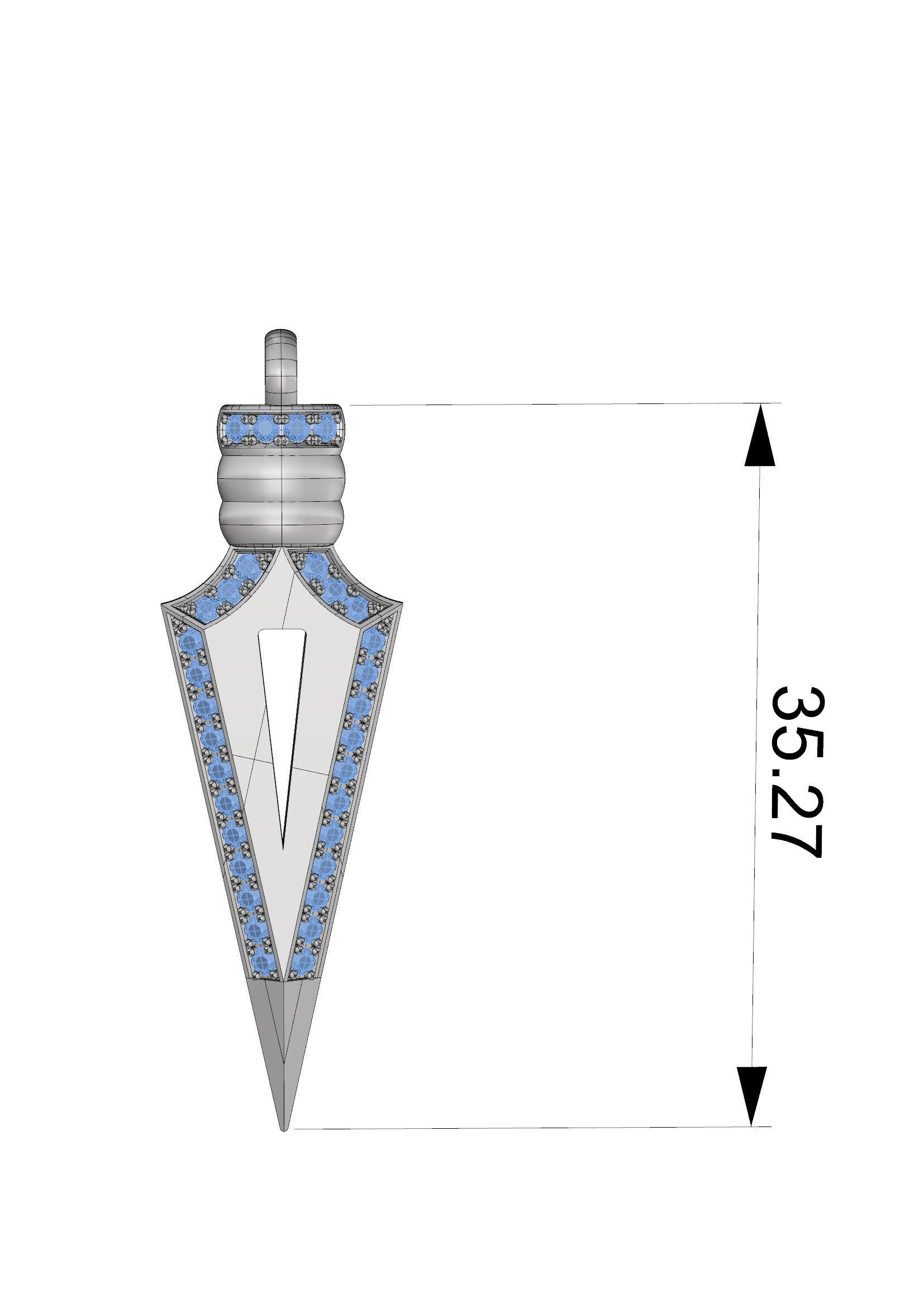 Arrowhead Pendant 2 3D print model_2