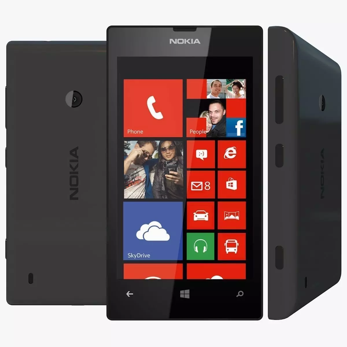 Black Nokia Lumia 520 3D Model 3D model_0