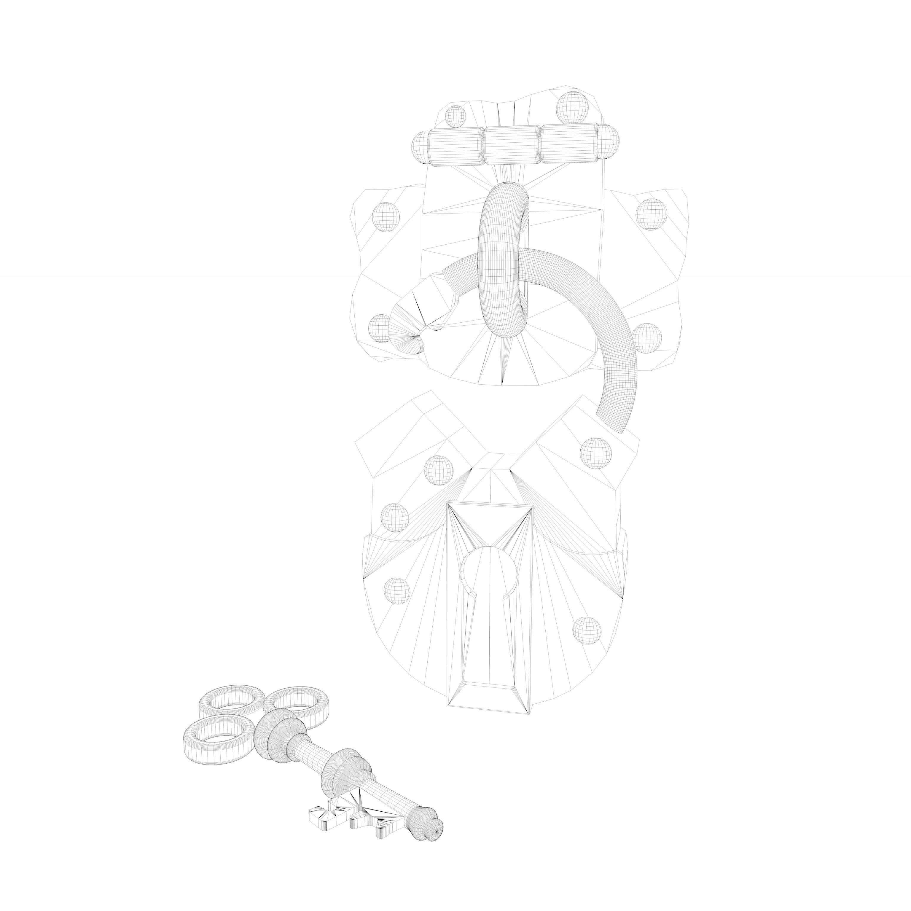 Medieval Padlock 3D model_5