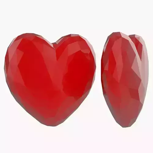Heart symbol  Low-poly 3D model