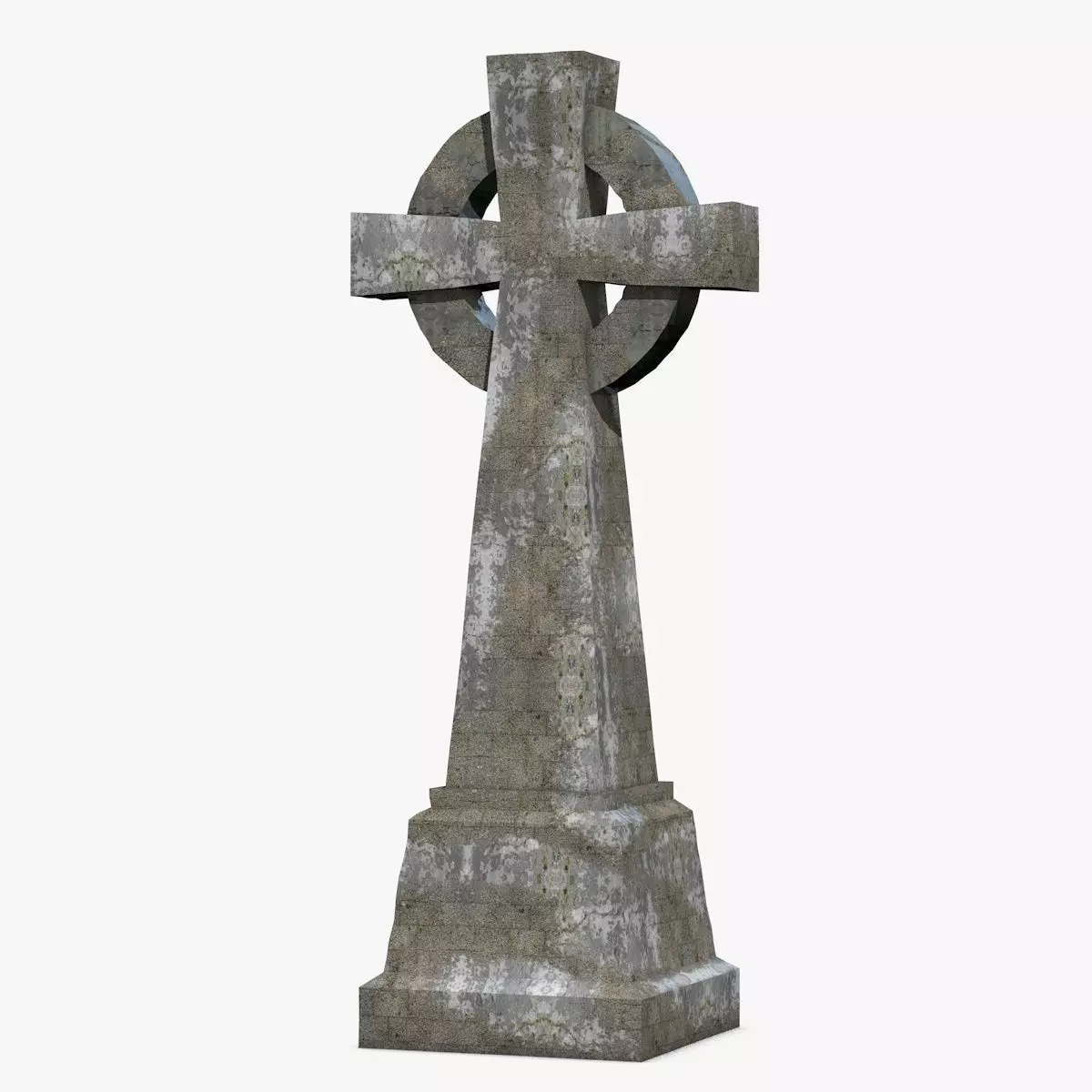 Gravestone celtic cross Low-poly 3D model