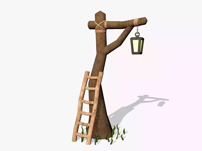 Cartoon Tree Lantern 3D model