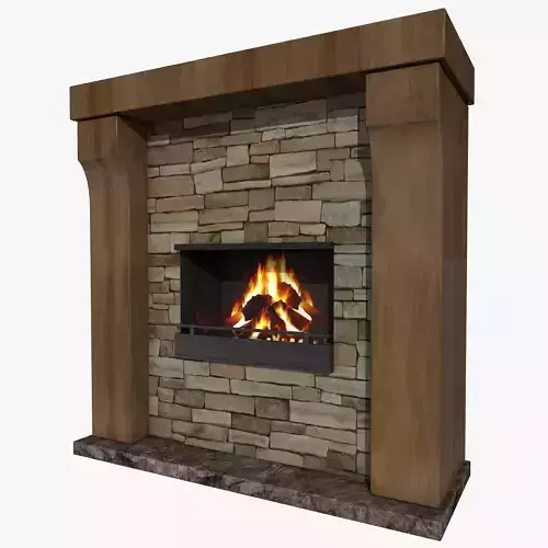 Stone Fireplace 3D model