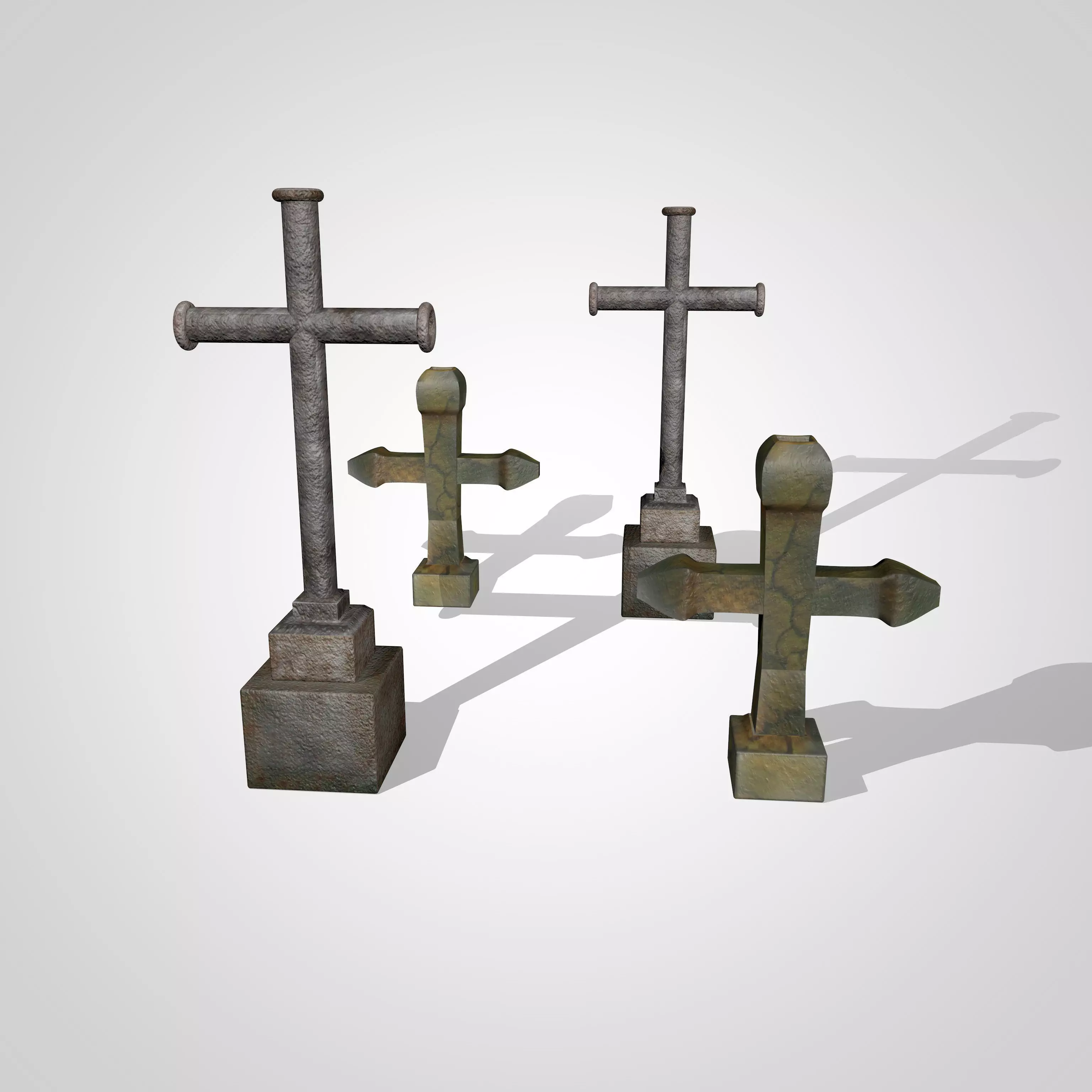 Crosses two gravestones - two gravestones 3D model